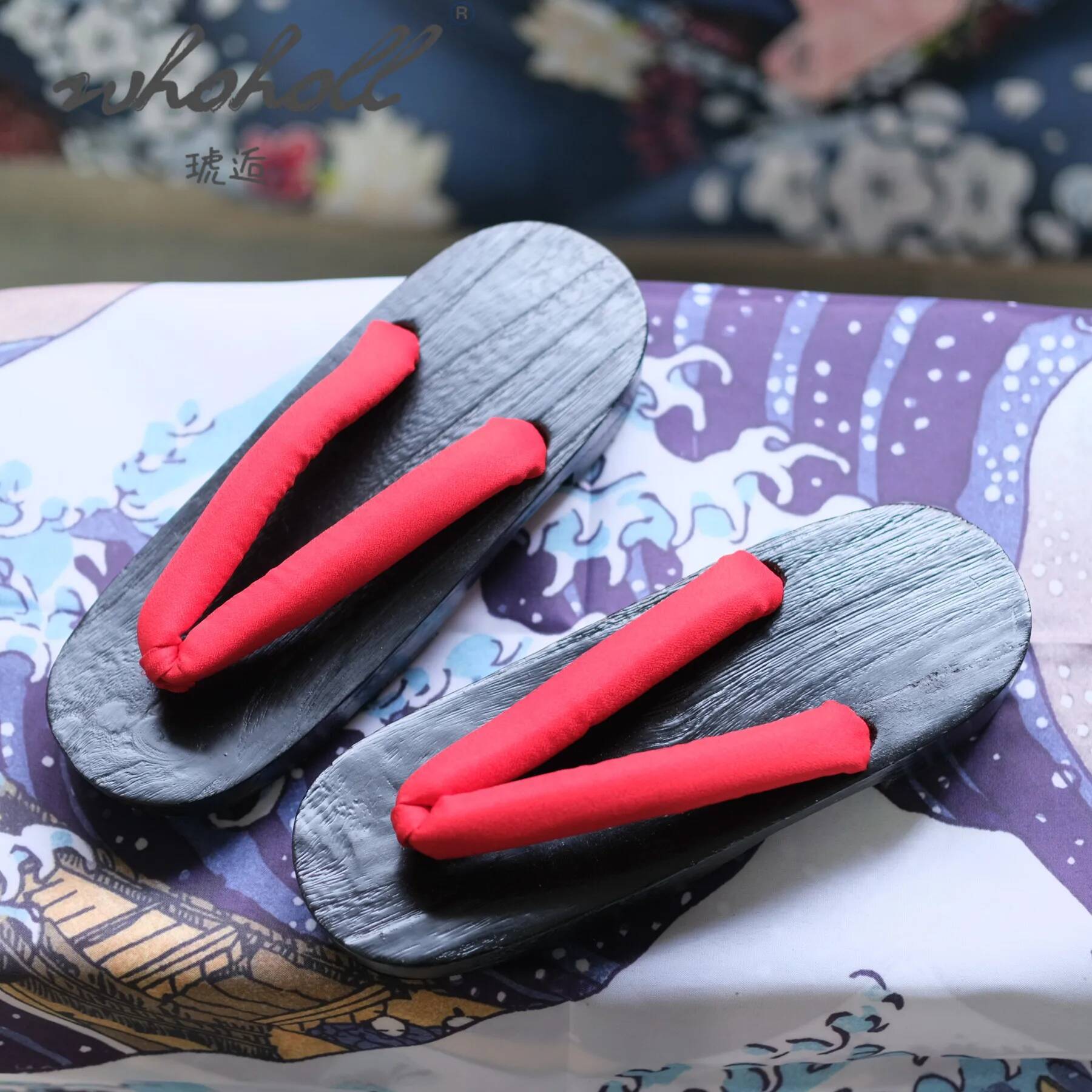 Geta Wooden Sandal - Verão feminino japonês de madeira geta