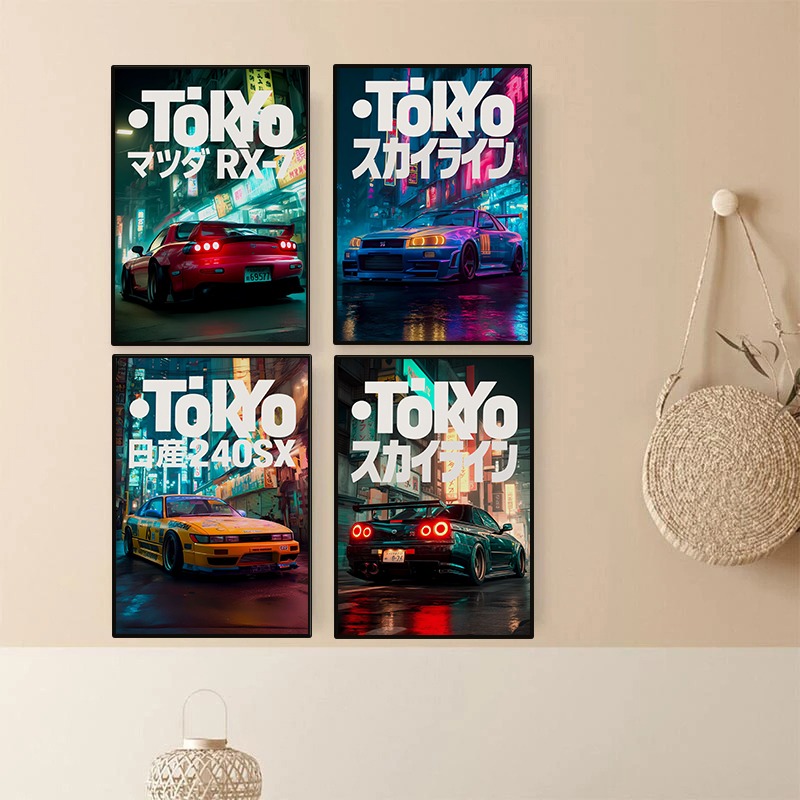 Japanese Car Lifestyle - Pôster de carro vintage tokyo jdm,