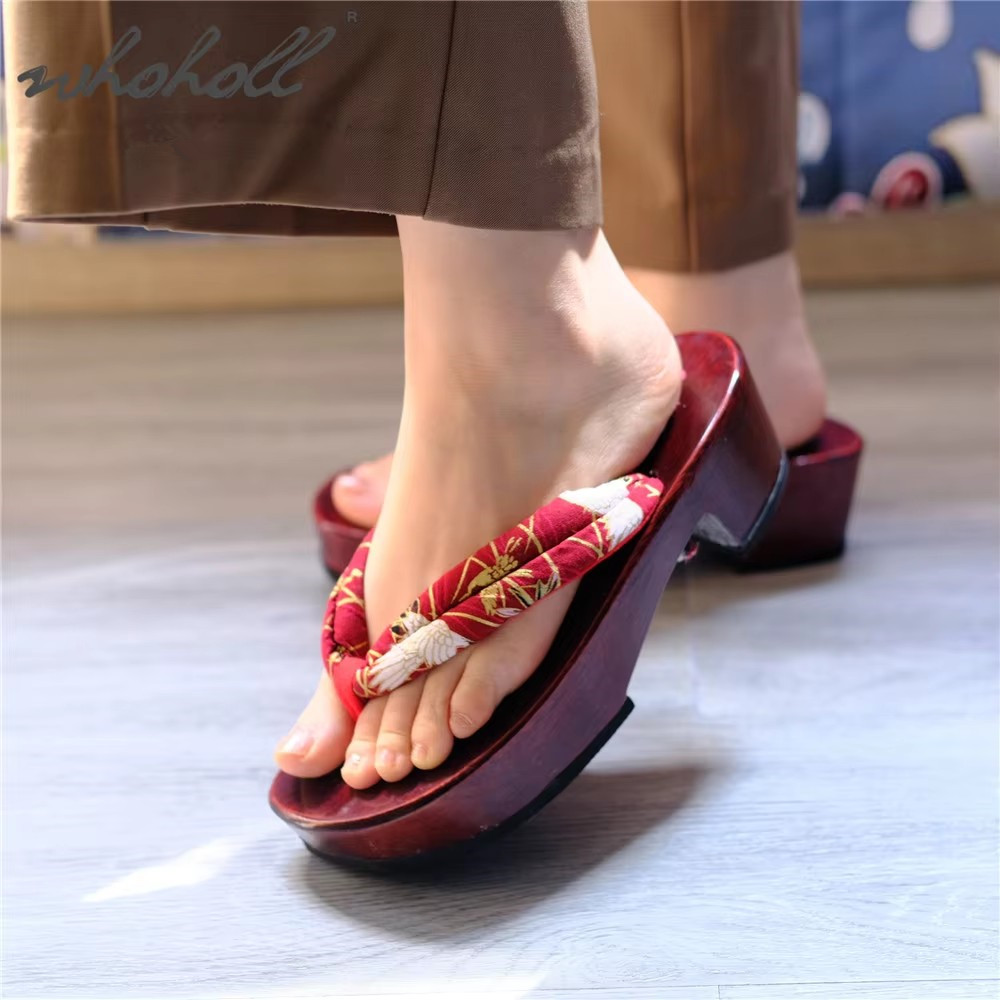 Geta Wooden Sandal - Chinelos Geta Japoneses para Cosplay de