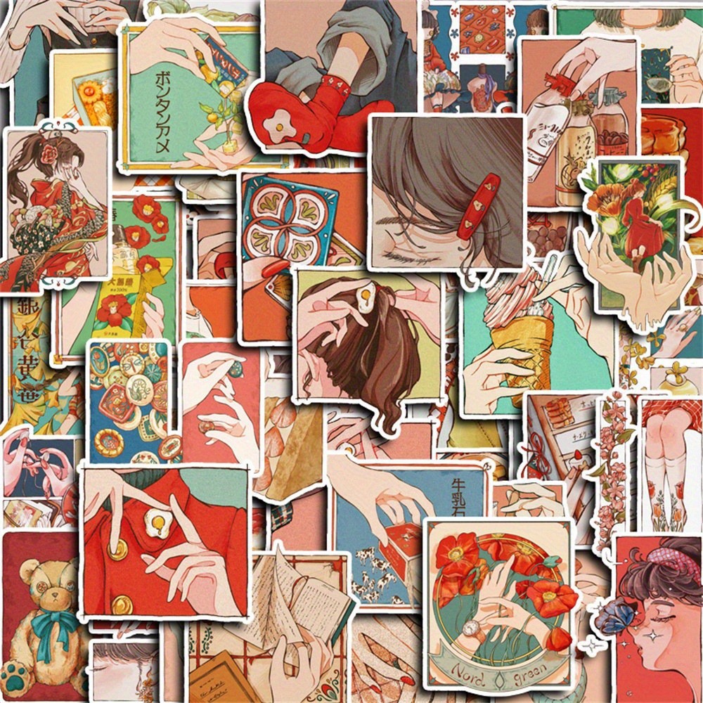 Japanese Lifestyle And Traditions - 50 Adesivos Estilo Vintage Tradicional Japonês: