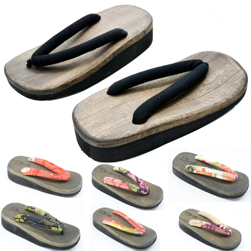 Geta Wooden Sandal - Sapatos de Cosplay Femininos com Salto