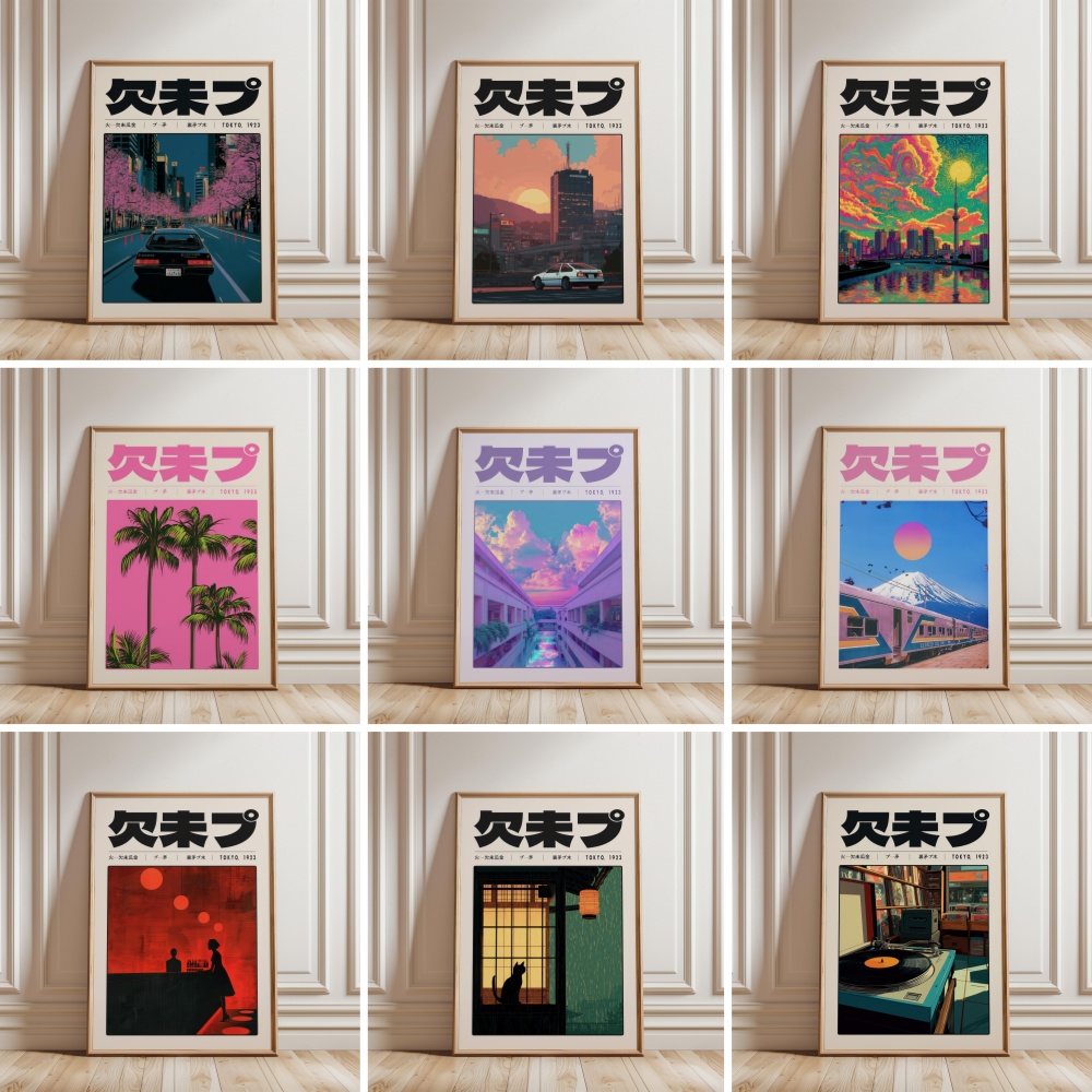 Japanese Lifestyle Culture - Pôsteres de Estilo Japonês Y2K Indie