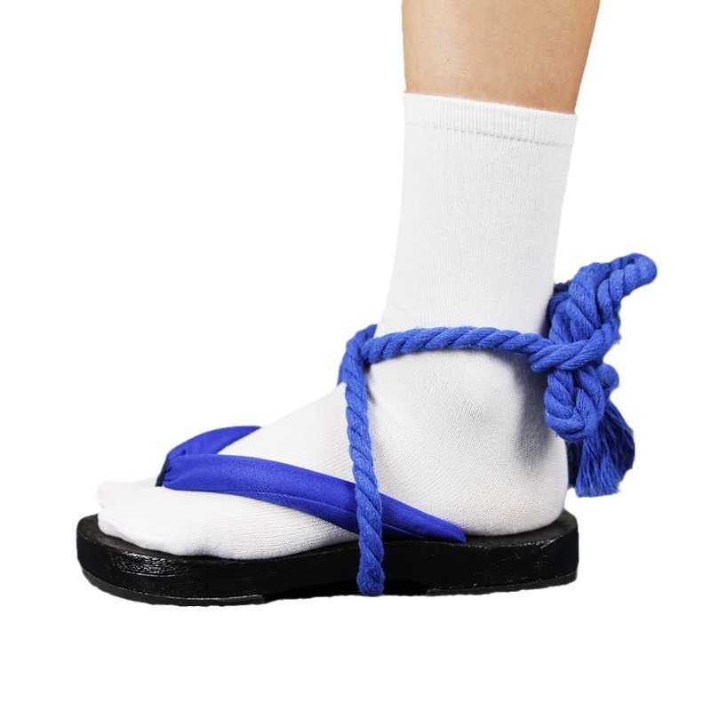 Sandálias Geta com Tiras Azuis - Geta Wooden Sandal avaliação e preço